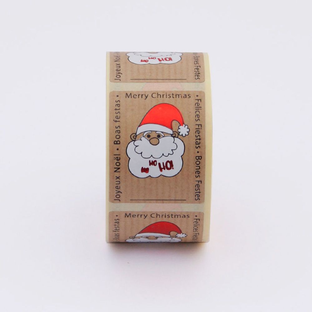 Etiquetas adhesivas santa claus felices fiestas, 250 uds, 45 x 35 mm