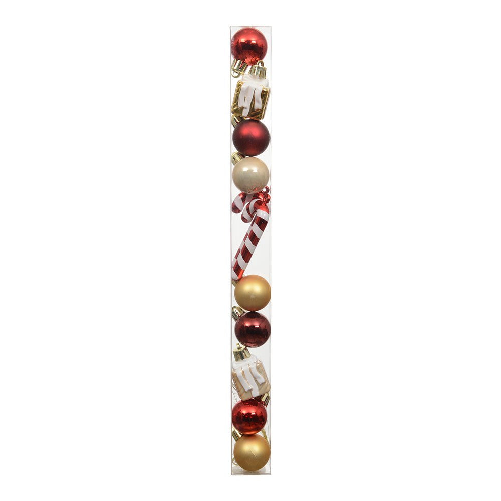 Adornos decoración árbol navidad, modelos variados, tubo 10 uds
