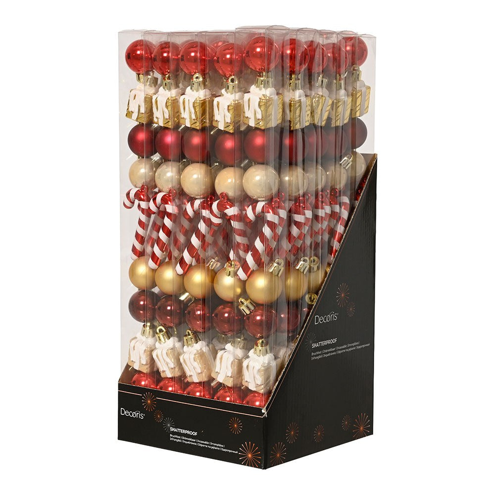 Adornos decoración árbol navidad, modelos variados, tubo 10 uds