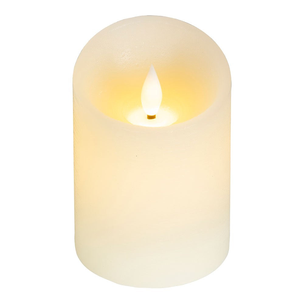 Vela de cera led, con parte superior curva, color crema ø7,5 x 10,5 cm