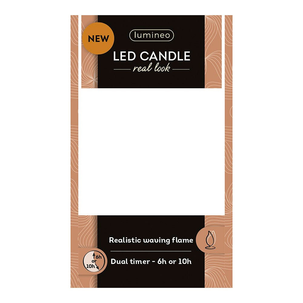Vela de cera led, con parte superior curva, color crema ø7,5 x 10,5 cm