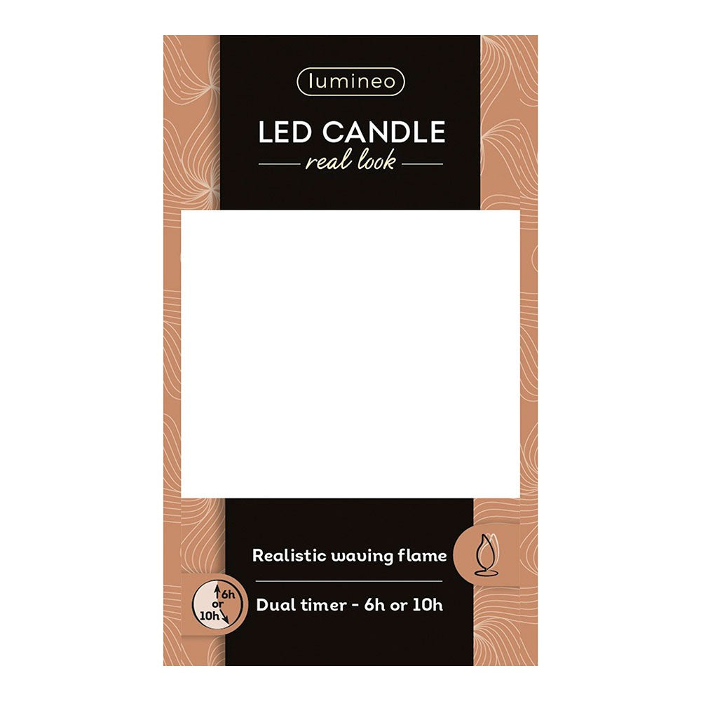 Vela de cera led, con parte superior curva, color rojo ø7,5 x 10,5 cm