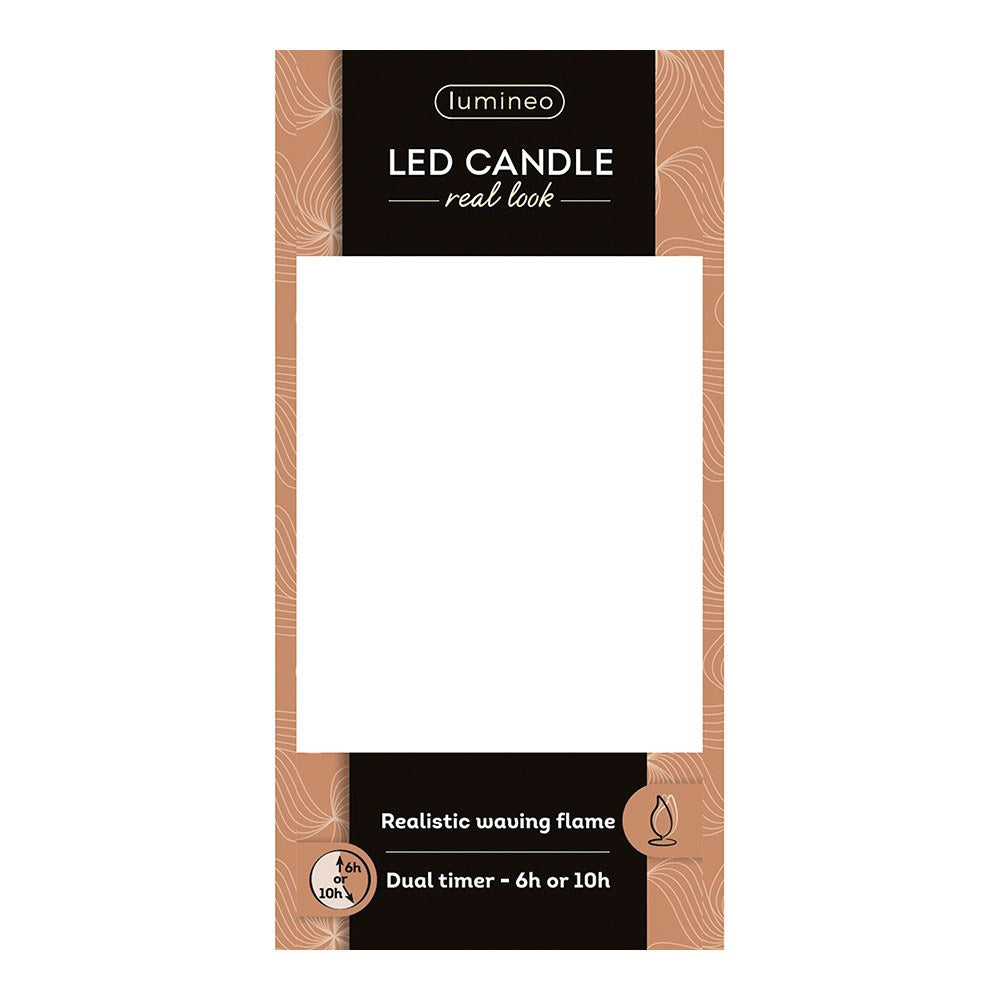 Vela de cera led, con parte superior curva, color dorado, ø7,5 x 13,5 cm