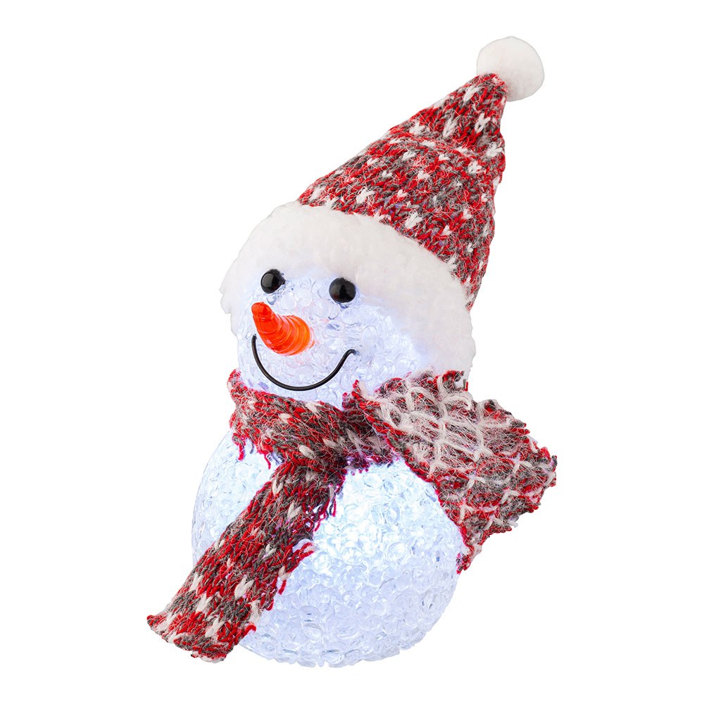 Muñeco de nieve con microled, uso interior, modelo variados, ø6 x 16 cm