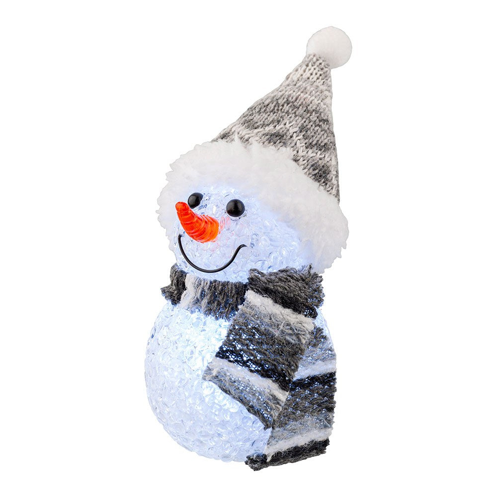 Muñeco de nieve con microled, uso interior, modelo variados, ø6 x 16 cm