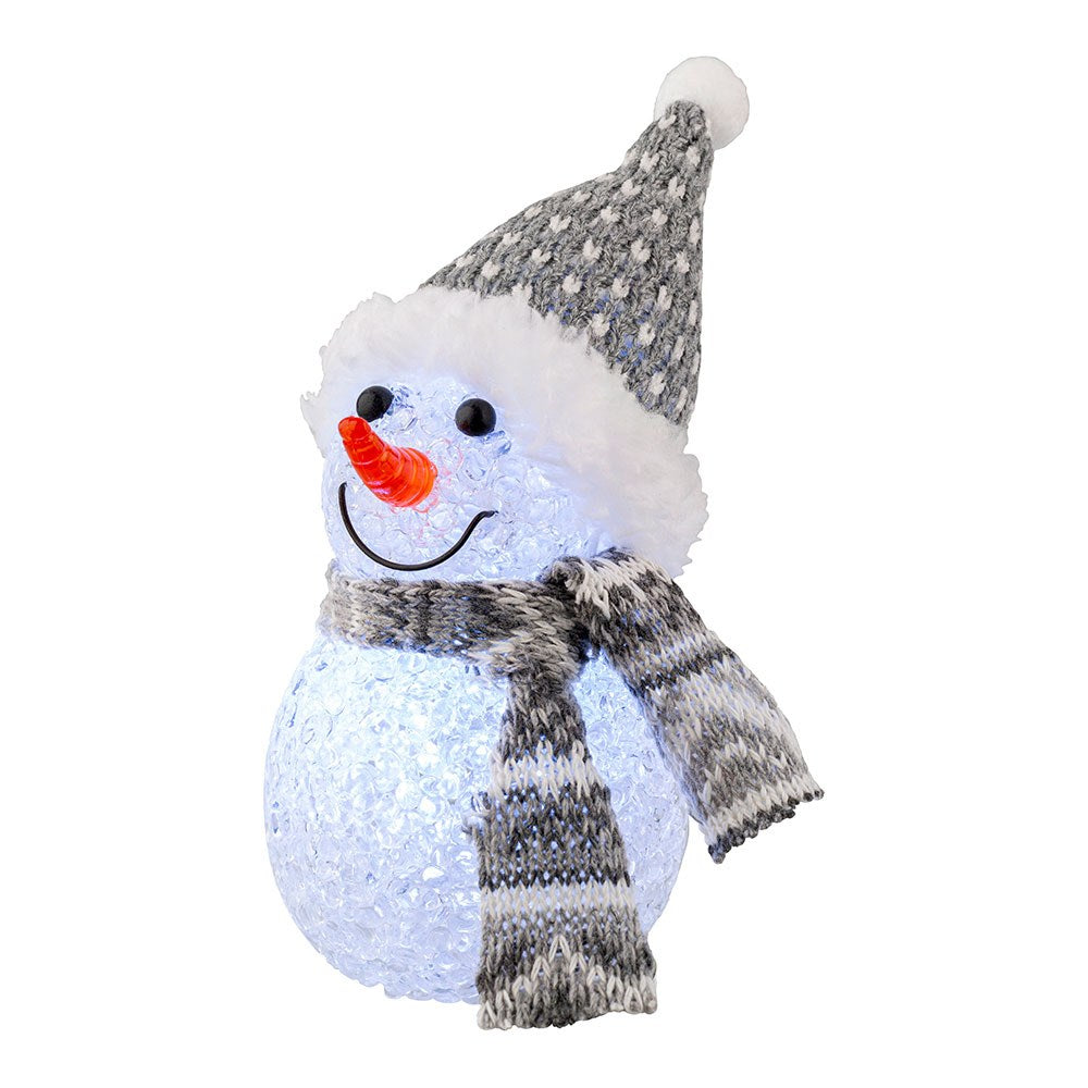 Muñeco de nieve con microled, uso interior, modelo variados, ø6 x 16 cm
