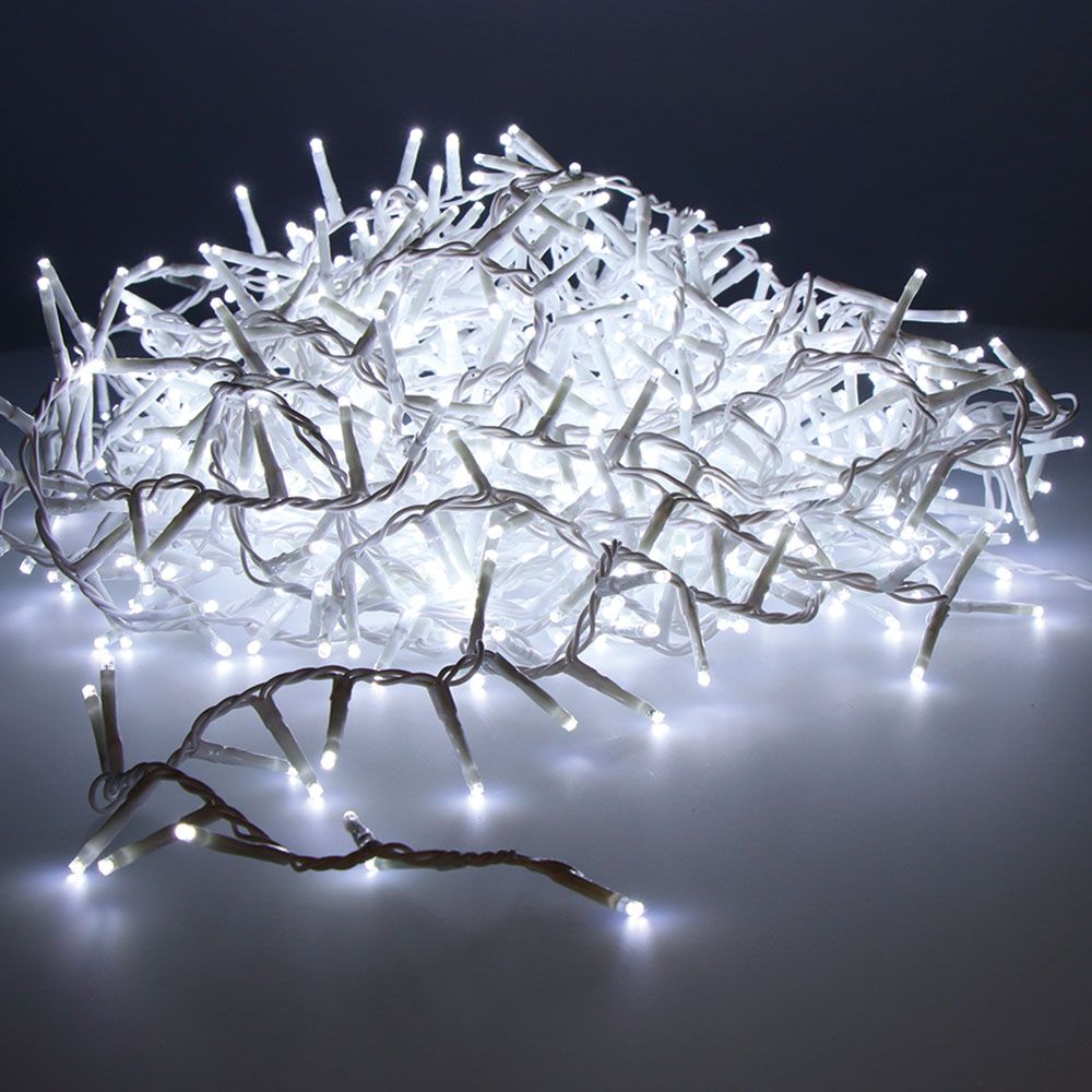 Guirnalda multifunción, uso exterior, led compact, blanco frío, cable blanco, 500 leds, 16 m