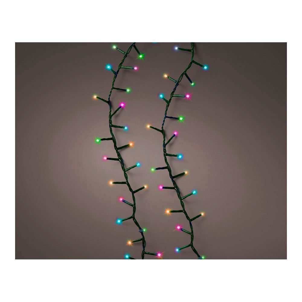 Guirnalda multifunción, uso exterior, led compact, multicolor pastel, cable verde, 500 leds, 16 m