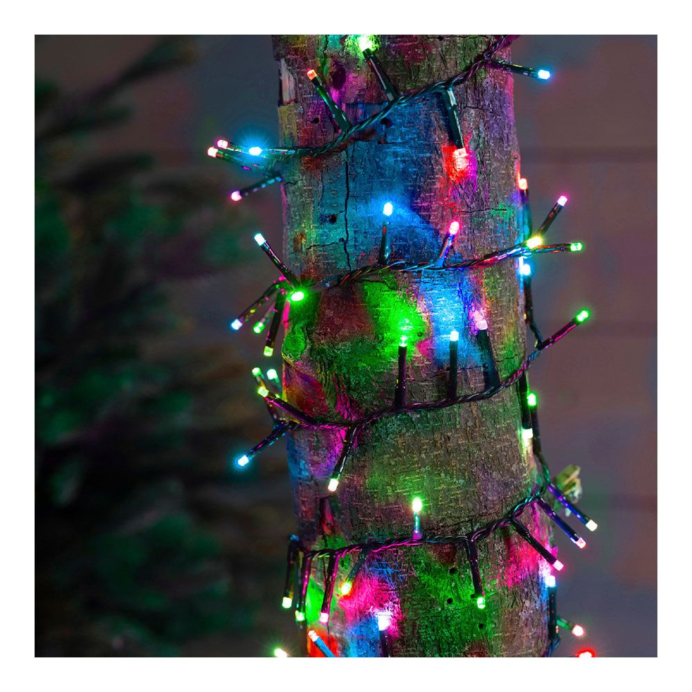 Guirnalda multifunción, uso exterior, led compact, multicolor pastel, cable verde, 500 leds, 16 m