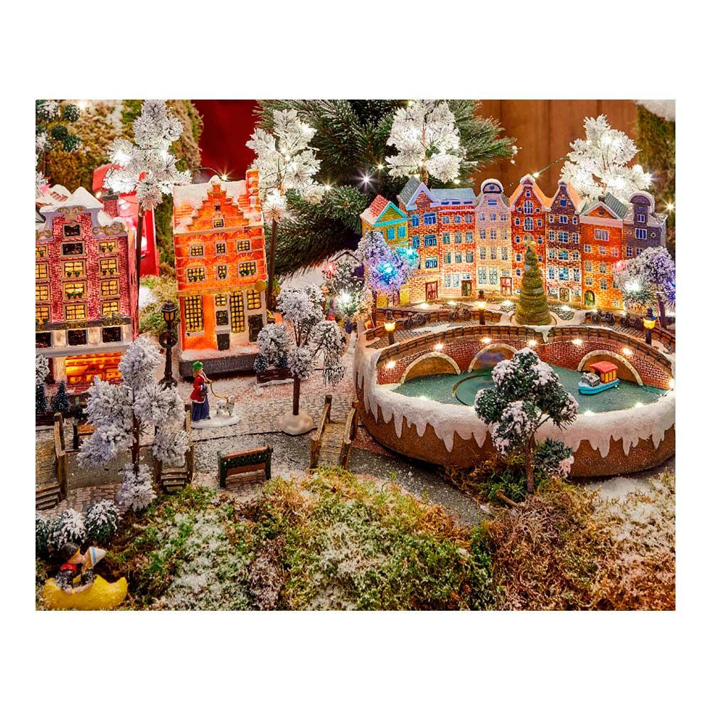 Farolas para escenas navideñas, set de 4 uds, ø2,5 x 12 cm, 4 leds