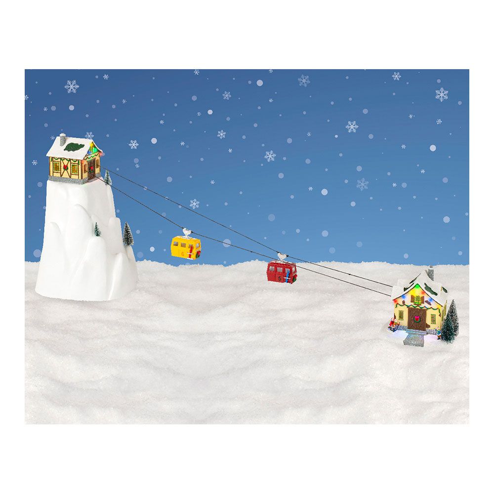 Escena navideña aventuras en la nieve 31,5x32,5x53cm 16 leds