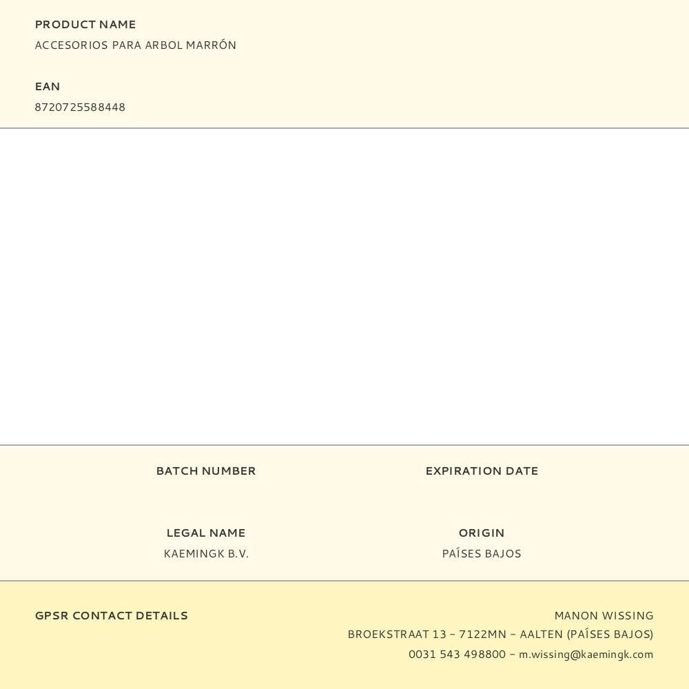 Accesorios para árbol de navidad tonos marrones y dorados, 33 piezas