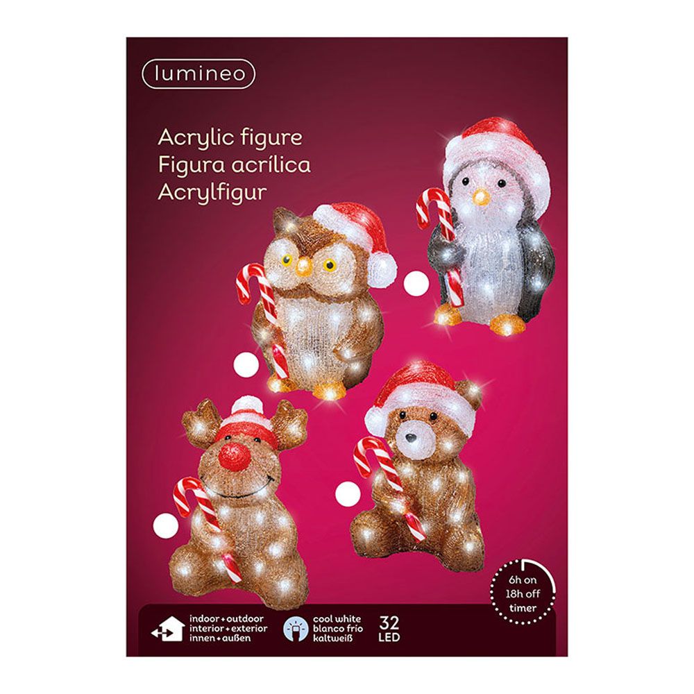 Muñecos navideños con led para exterior a pilas modelos surtidos 491338