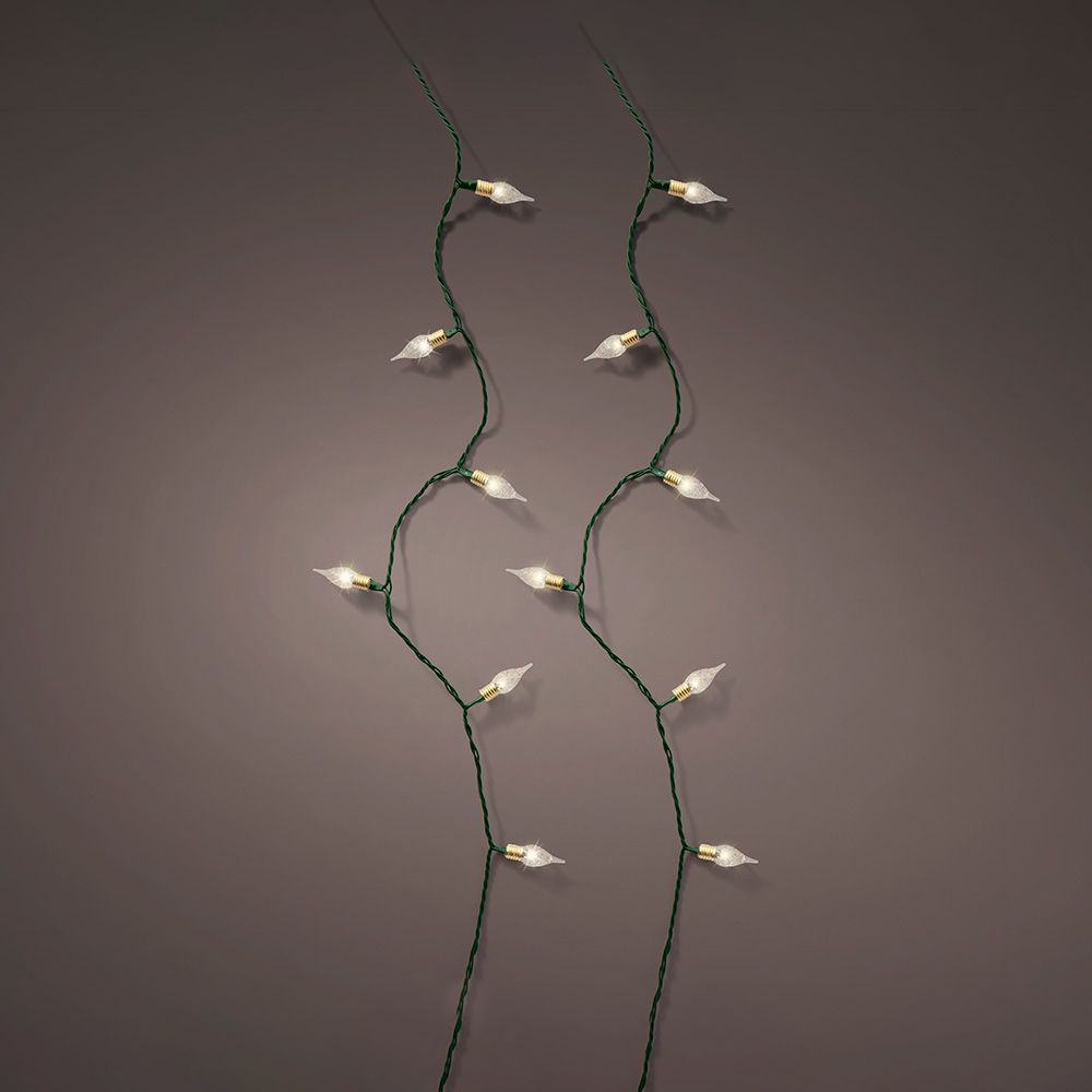 Guirnalda led vintage blanco cálido con 8 funciones centelleante para interior 1790 cm