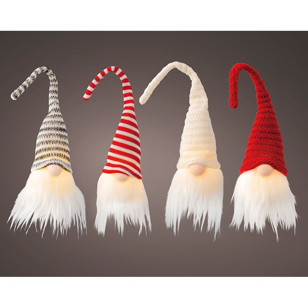 Gnomo led gorro flexible, colores variados, luz fija, 6 x 7 x 23 cm