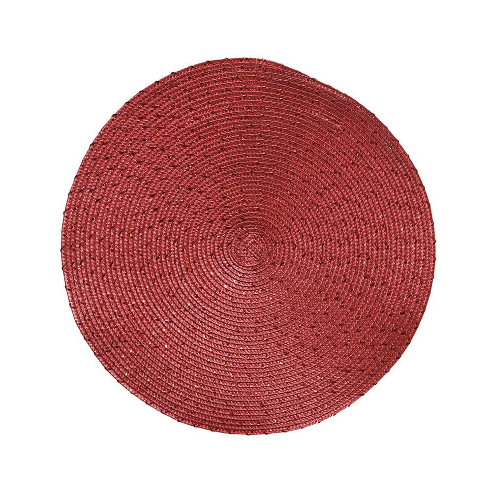Mantel individual color rojo redondo, ø38 x 0,2 cm