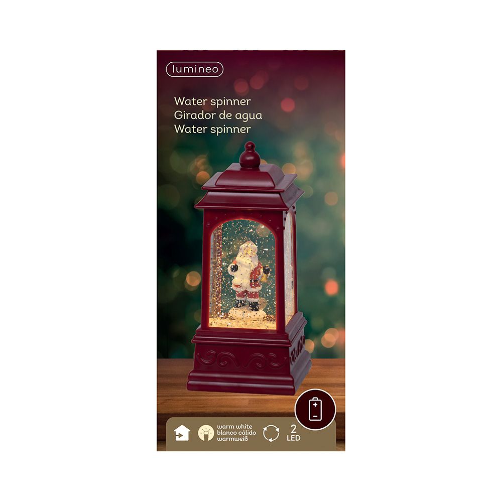 Farol de agua santa claus, 2 leds, 9 x 9 x 20,50 cm