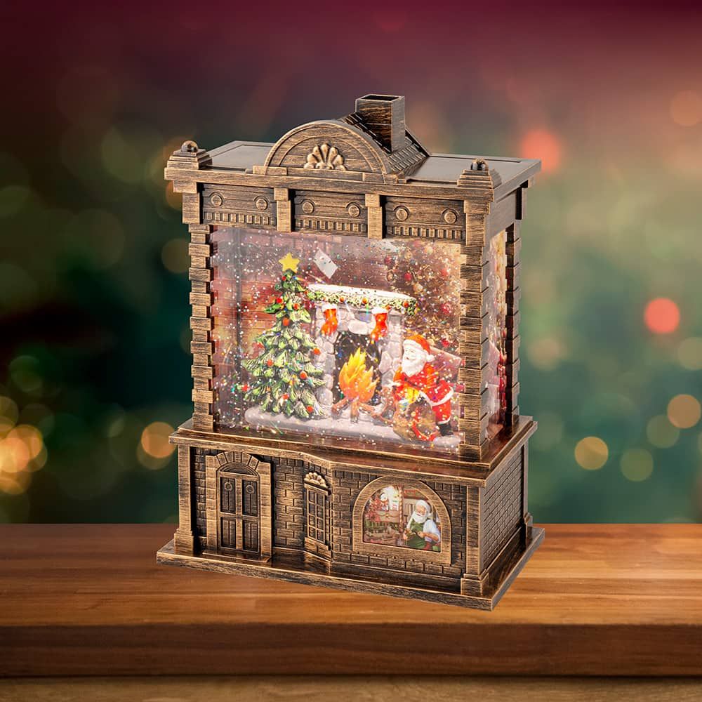 Farol de agua santa claus con música 16,5 x 9,5 x 21,7 cm