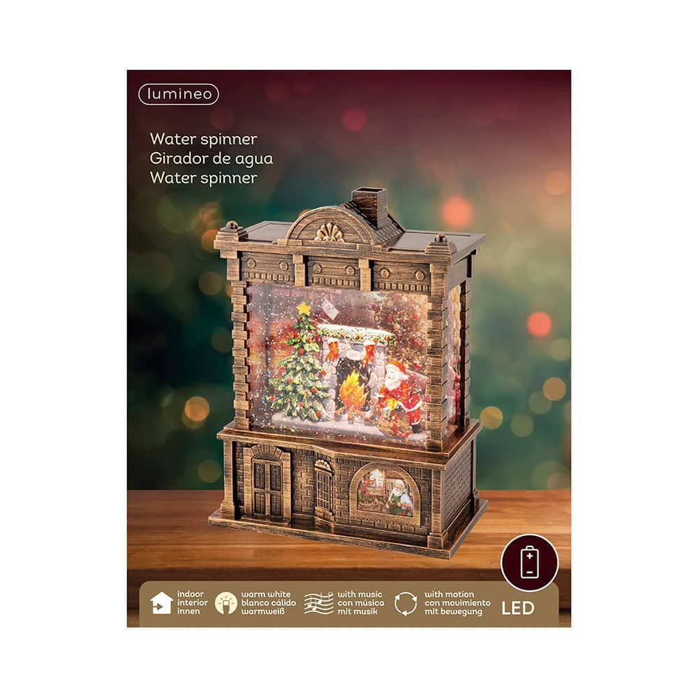 Farol de agua santa claus con música 16,5 x 9,5 x 21,7 cm