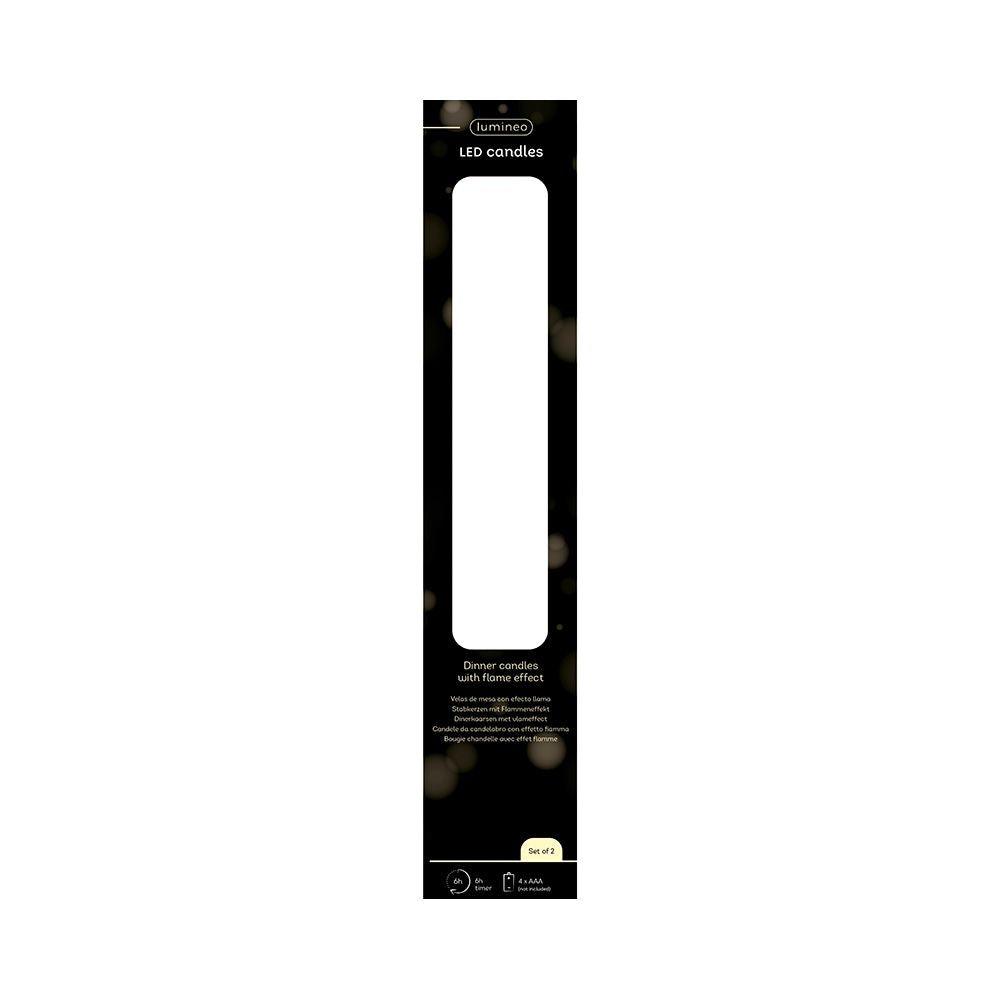 Vela de cera led color verde, acabado rústico, ø2,20 x 24,50 cm, pack 2 uds