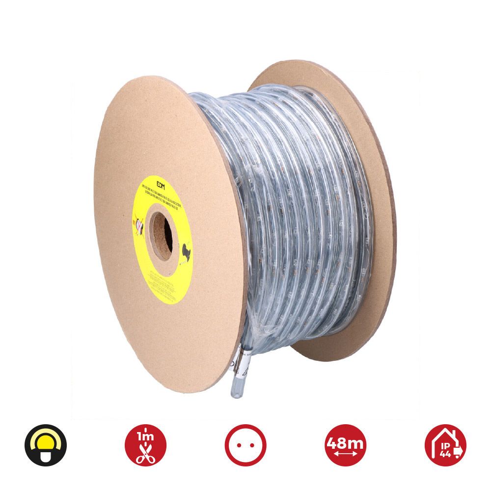 Tubo flexiled 2 vias fijo 48 m 30 leds/m ip44 amarillo