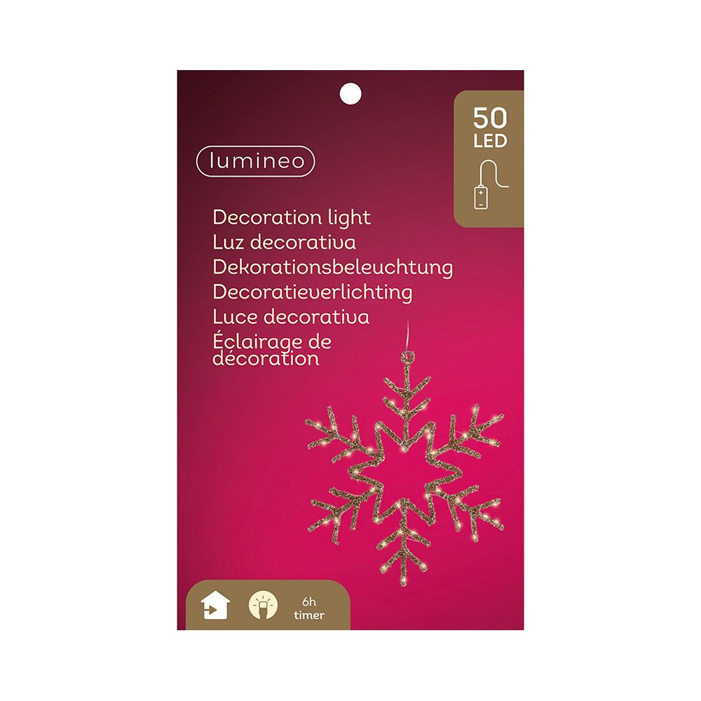 Copo de nieve luz led decorativa interior 38 x 38 cm