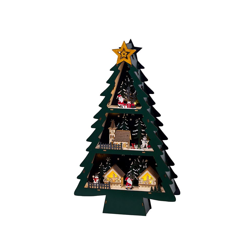 Escena navideña en árbol con led 33 x 9 x 55 cm