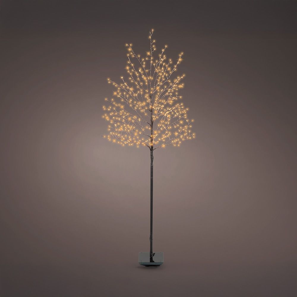 Árbol iluminado 480 leds, luz cálida, exterior, 1,5 m