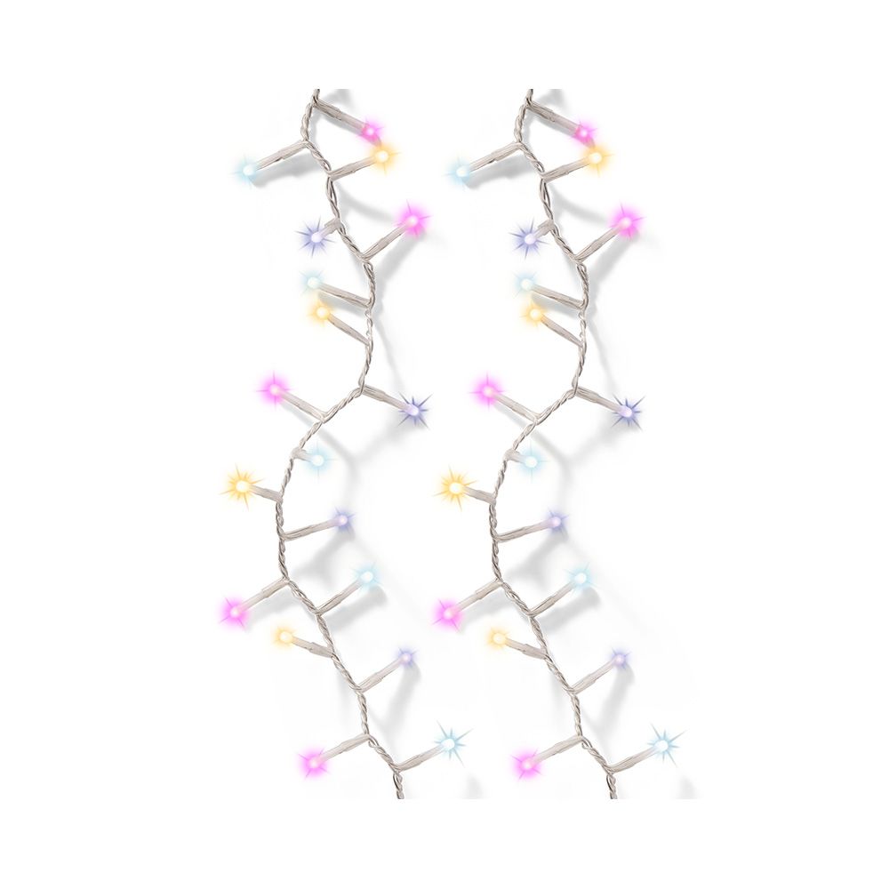 Guirnalda multifunción, uso exterior, basic, multicolor rosa, cable transparente, 500 leds, 16 m