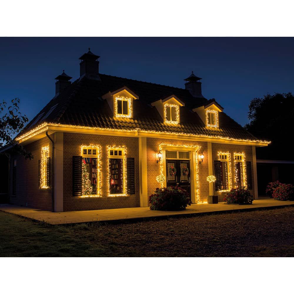 Guirnalda led compact connect (interconectable) multifunción 500 leds luz cálida con efecto intermitente cable verde exterior 11 m