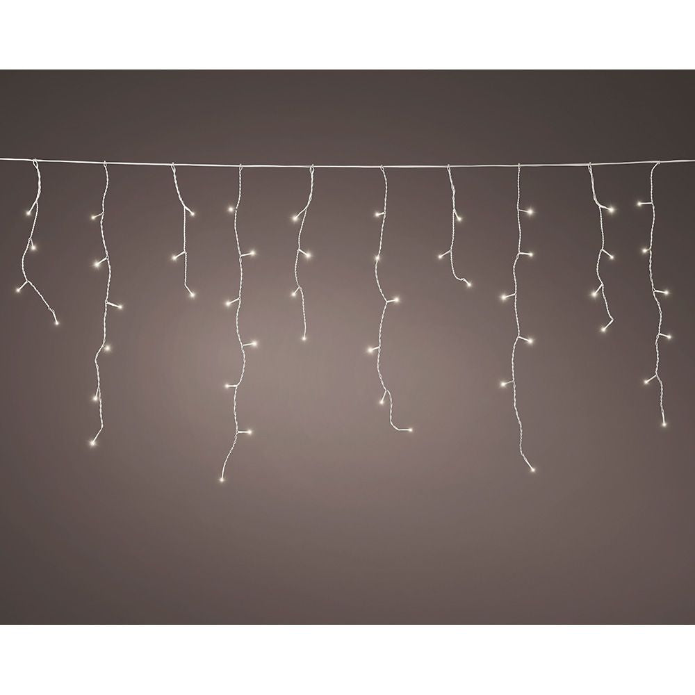 Cortina multifunción, exterior, interconectable, forma de carámbano, luz cálida, 250 leds, 7,35 m