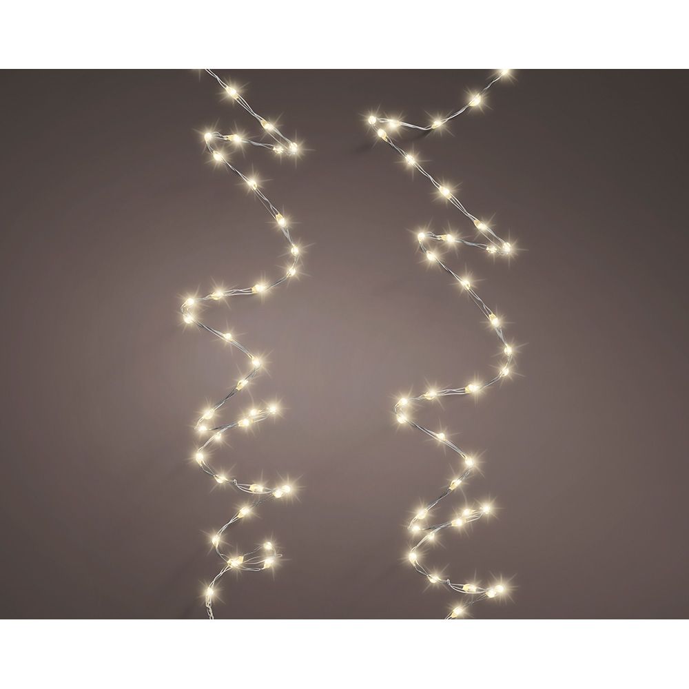 Guirnalda micro led 378 leds luz cálida exterior cable alambre plateado 6 m