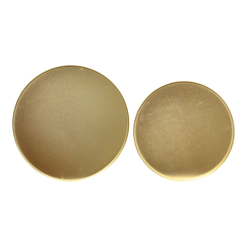 Conjunto de platos hierro dorado ø35 x 1,5 cm / ø30 x 1,5 cm