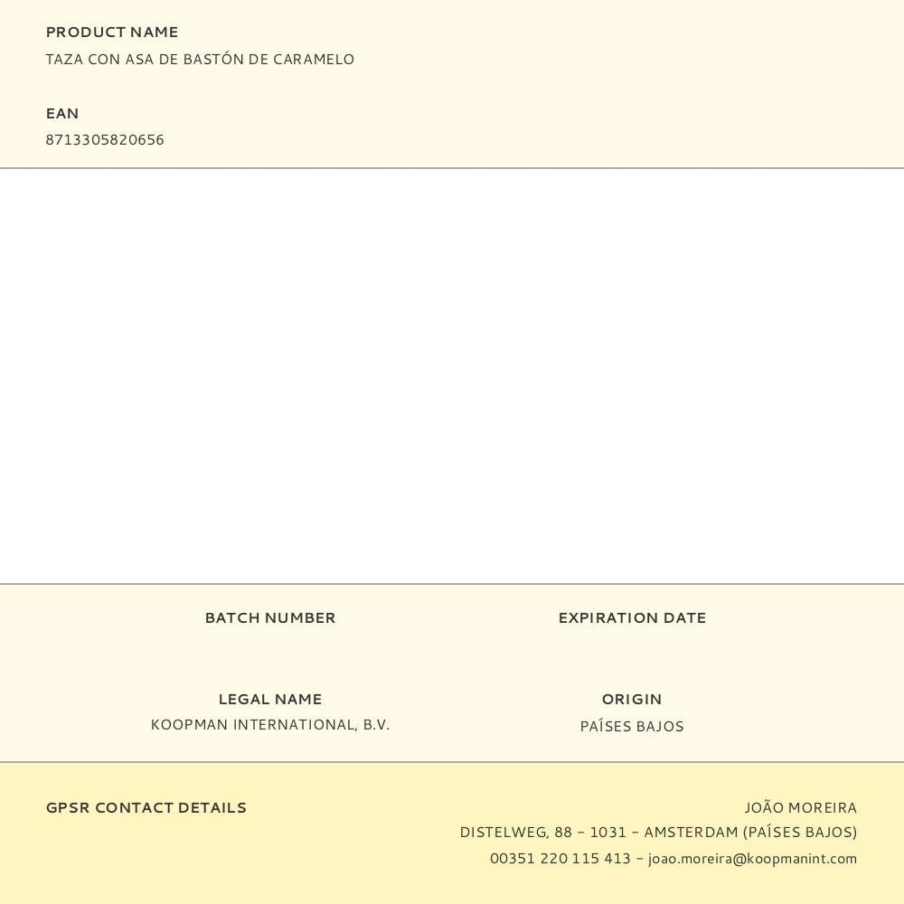 Taza con asa de bastón de caramelo, modelos variados