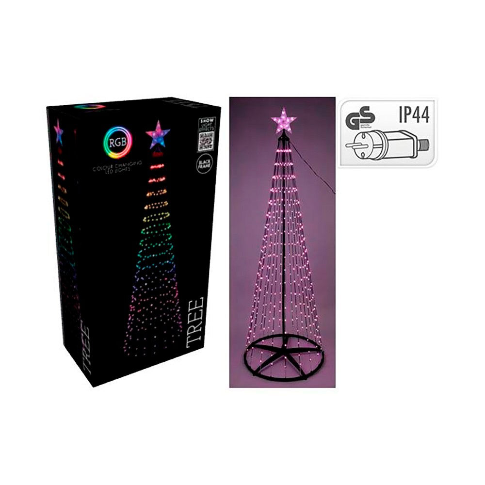 Árbol de navidad 550 led rgb negro exterior 300 cm