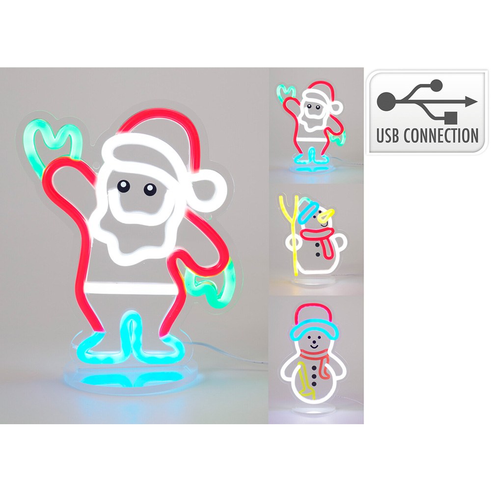 Figura neón con motivos navideños modelos variados