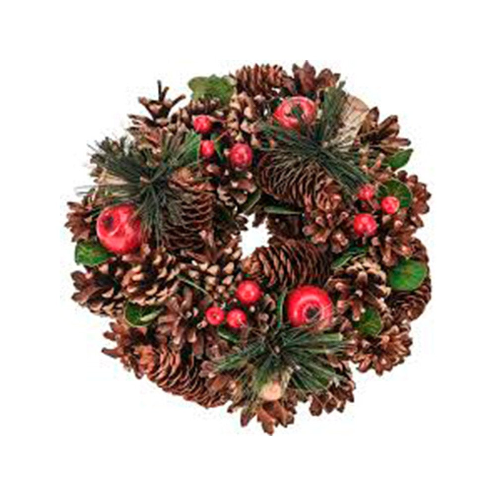 Corona adviento con piñas ø25 cm