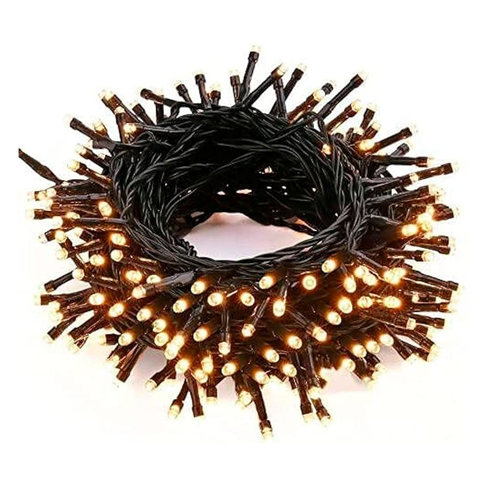 Guirnalda 2400 led blanco cálido cable negro