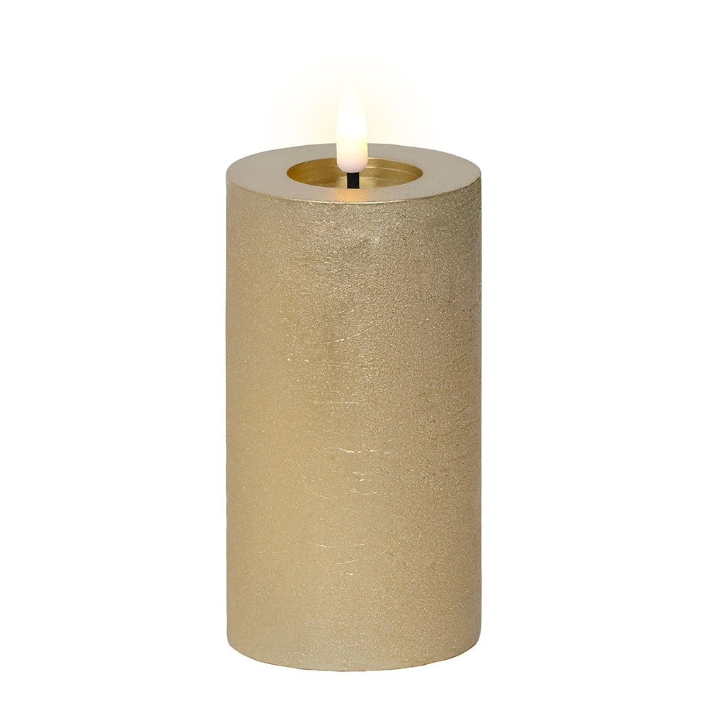 Vela de cera led color dorado ø7 x 15 cm