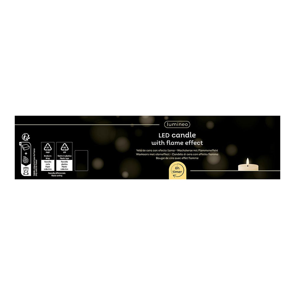 Vela de cera led color dorado ø7 x 15 cm