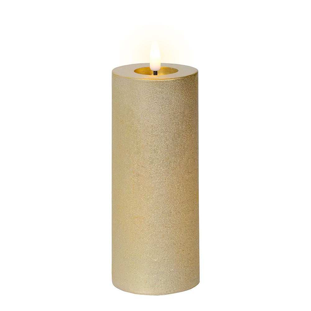 Vela de cera led color dorado ø7 x 19 cm