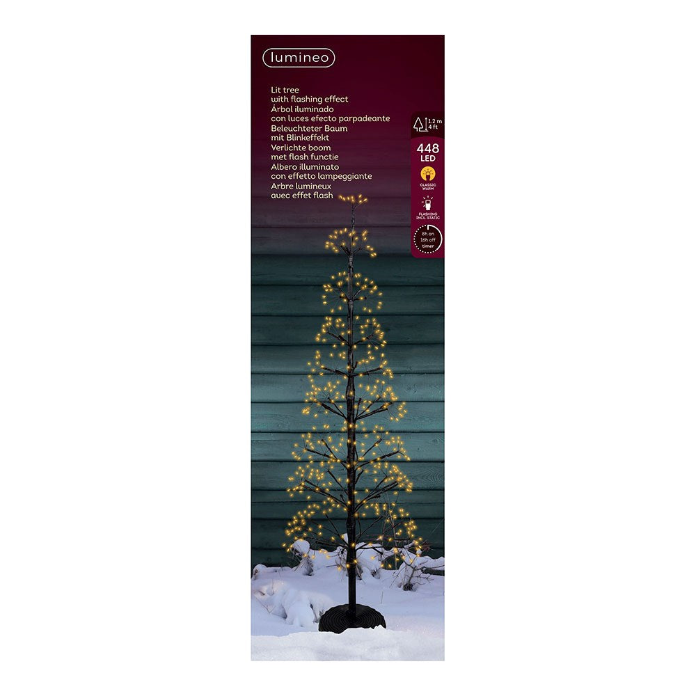 Árbol micro led con función fija y parpadeante para uso exterior 1,2 m