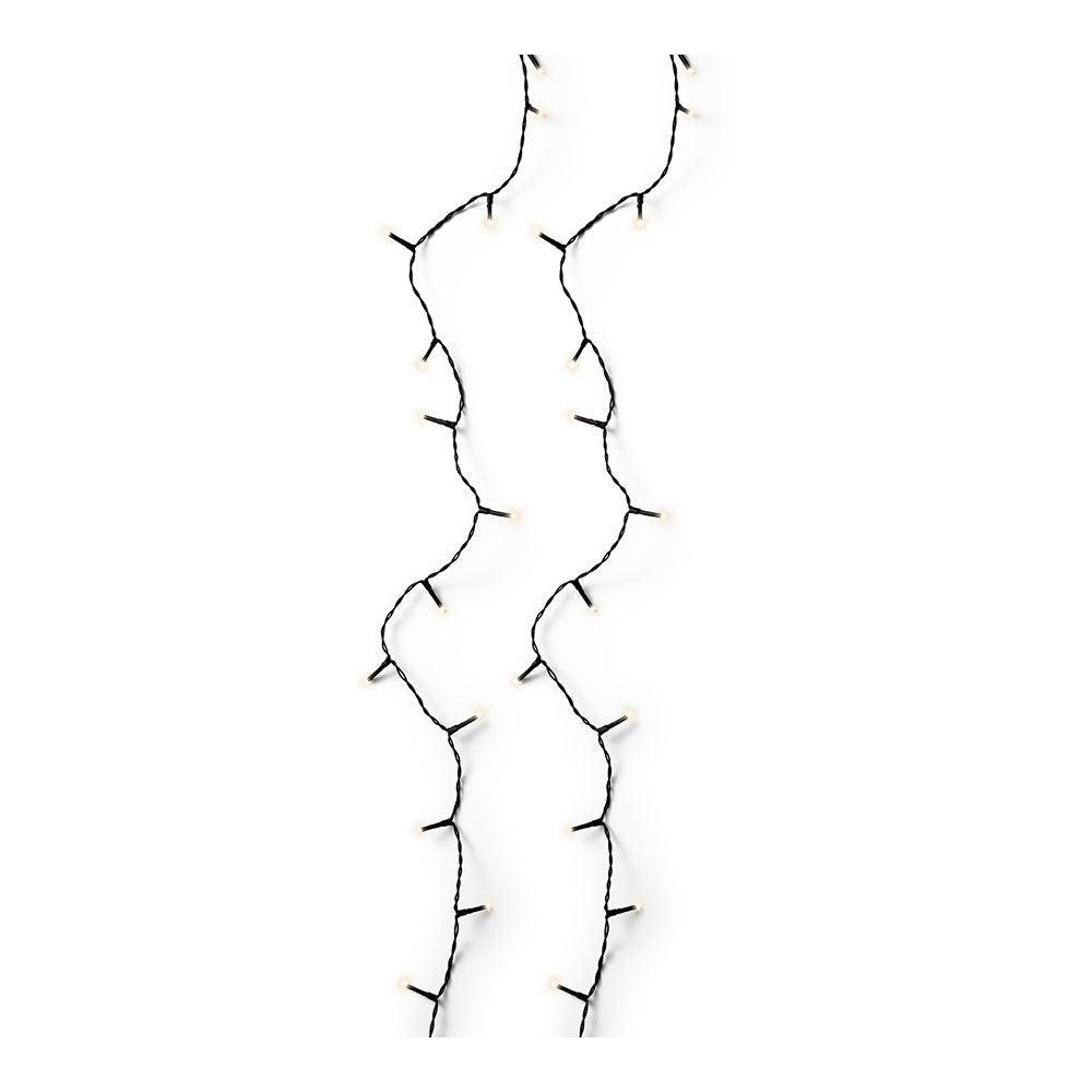 Guirnalda multifunción, uso exterior, basic, blanco cálido, cable negro, 360 leds, 27 m