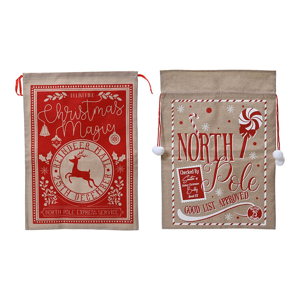Bolsa regalo motivos navideños, modelos variados, 50 x 70 cm
