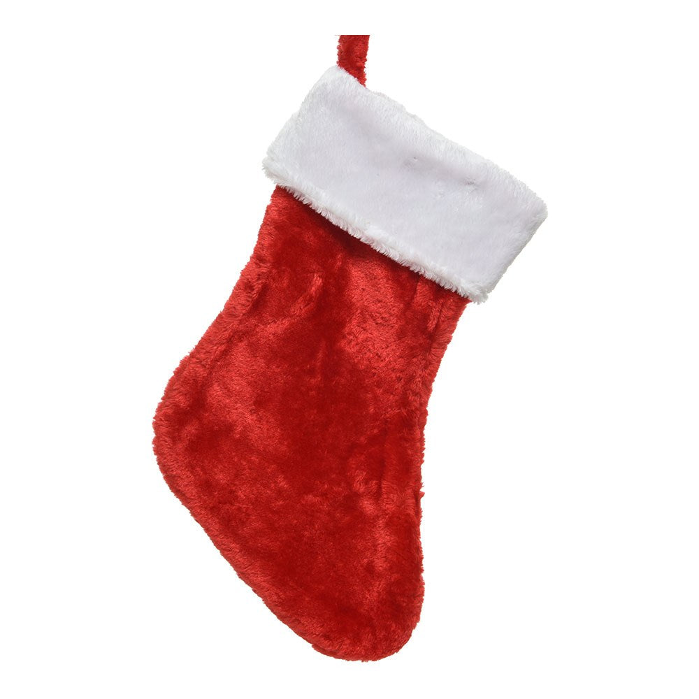 Calcetín navideño poliéster con colgador 27 x 40 cm