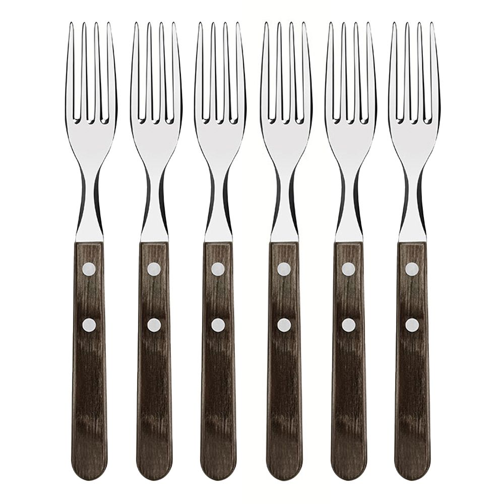 Tenedor de mesa jumbo polywood castaño 20,5 cm 6 uds