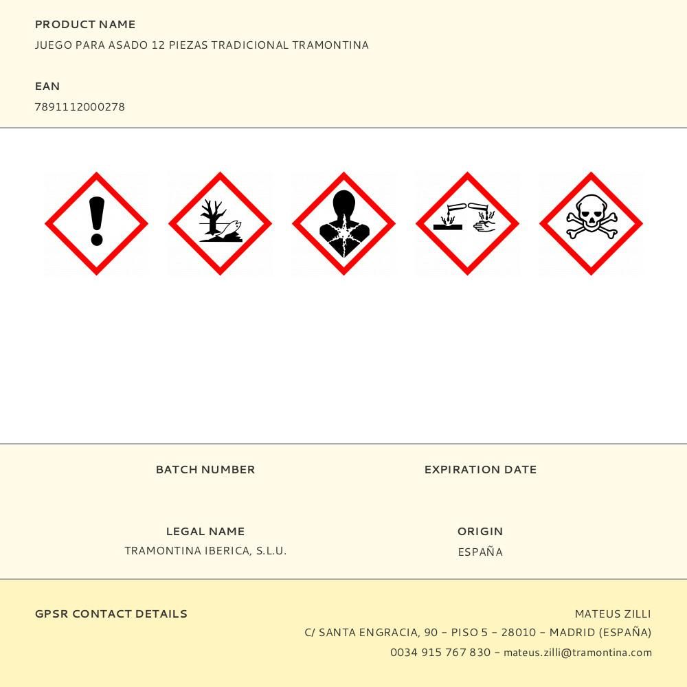 Juego para asado tradicional 12 piezas