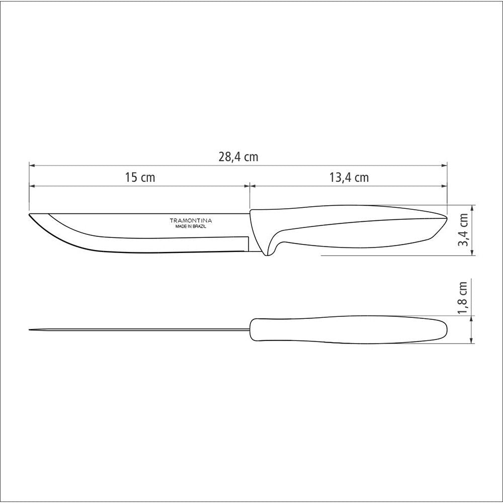 Cuchillo cocina plenus negro 152,4 mm