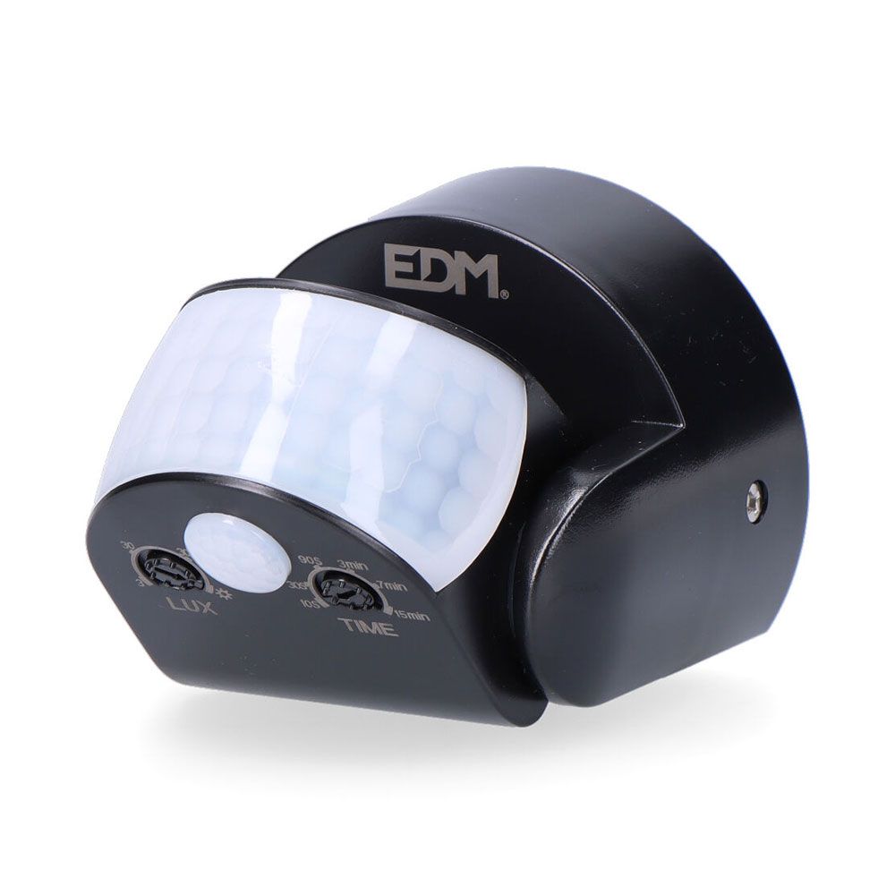 Sensor de movimiento y crepuscular 15 m ip65 negro