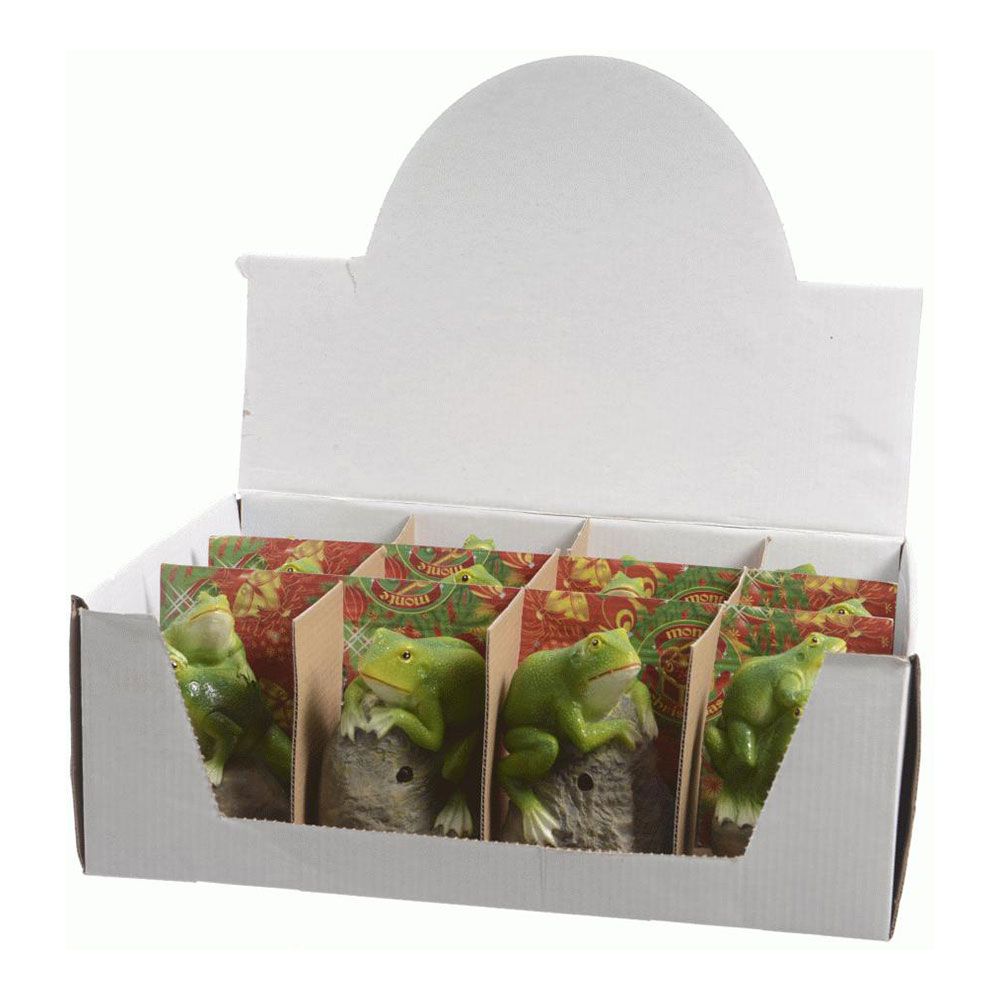 Figura rana con sensor y sonido, 7 x 6 x 10 cm